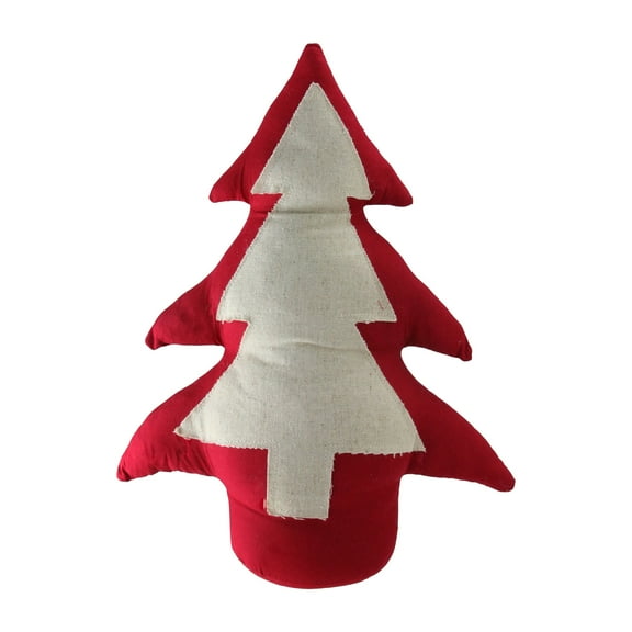 Northlight Plush Pine Tree Christmas Decoration - 15" - Red and White