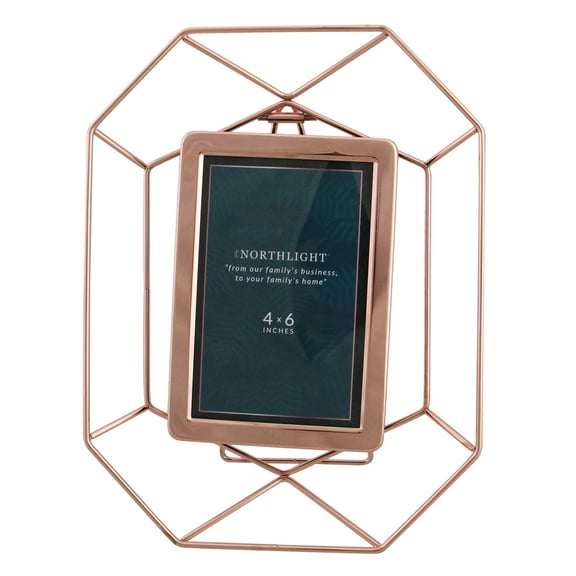 Northlight Contemporary Hexagonal Picture Frame - for a 4" x 6" Photo - Rose Gold