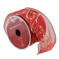 thumbnail image 1 of Northlight Cranberry Red and Gold "Merry Christmas" Wired Christmas Craft Ribbon 2.5" x 10 Yards, 1 of 3