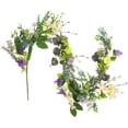 thumbnail image 1 of Northlight Daisy and Mixed Foliage Floral Spring Garland - 5' - Purple, 1 of 6