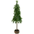 thumbnail image 1 of Northlight Downswept Iced Artificial Christmas Tree with Wood Base - 25.5" - Unlit, 1 of 3