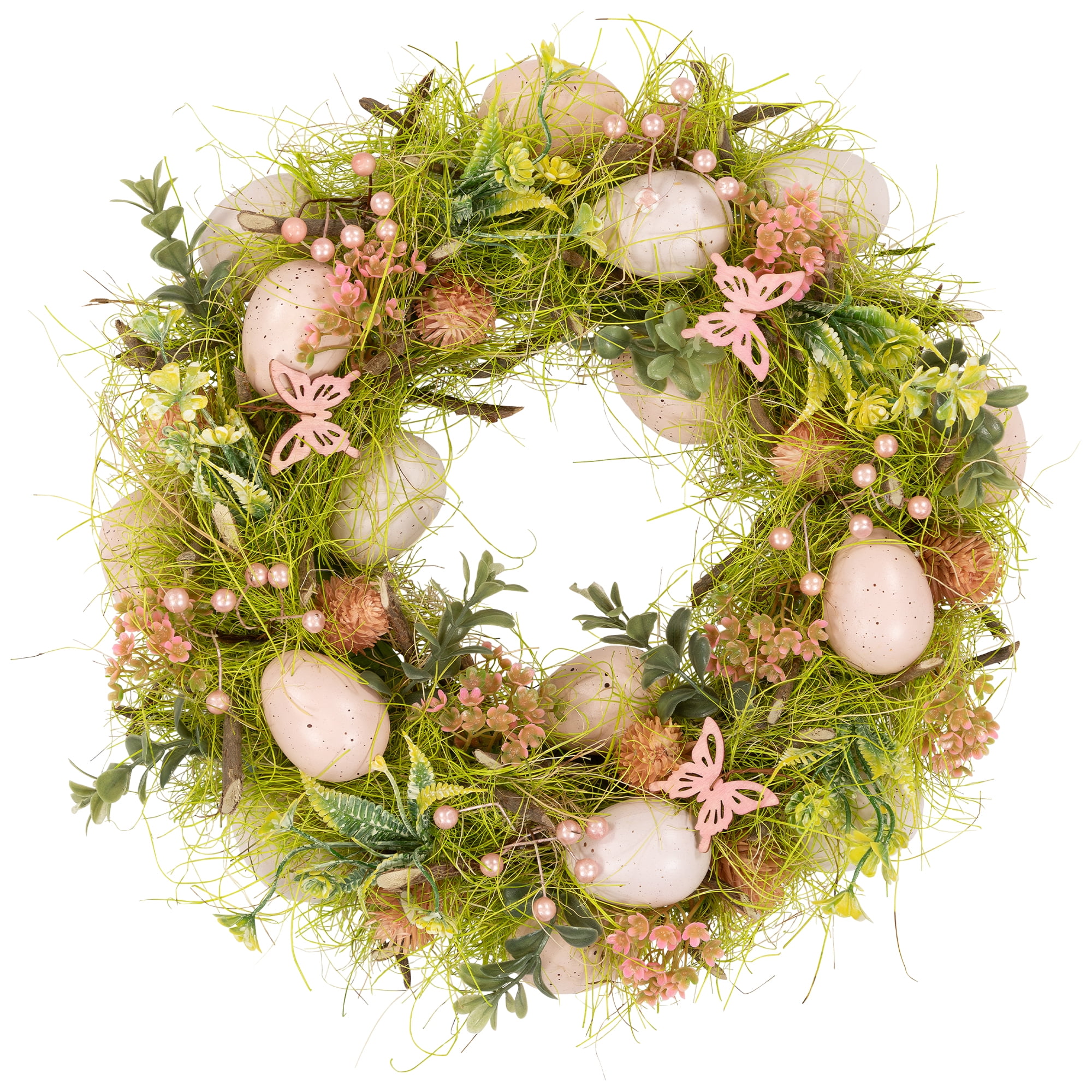 Northlight Easter Eggs with Butterflies Small Artificial Spring Wreath - 13"