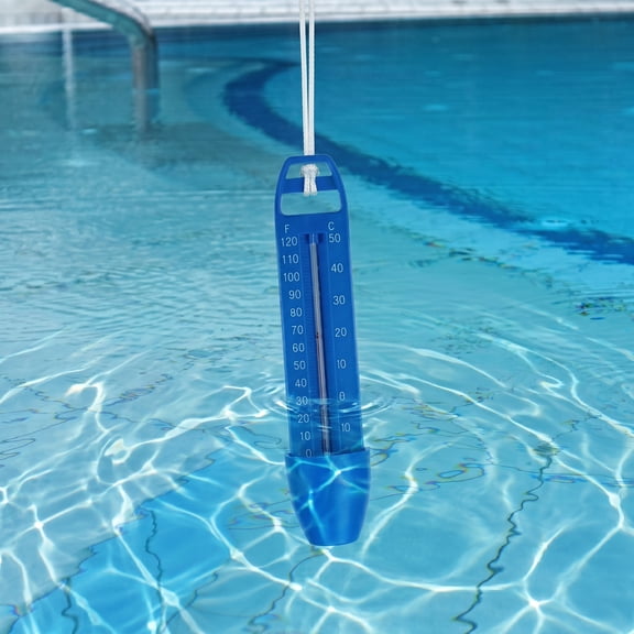 Northlight Easy Read Swimming Pool Thermometer with Cord, Analog, UV Resistant, 6.5 Inch, Blue