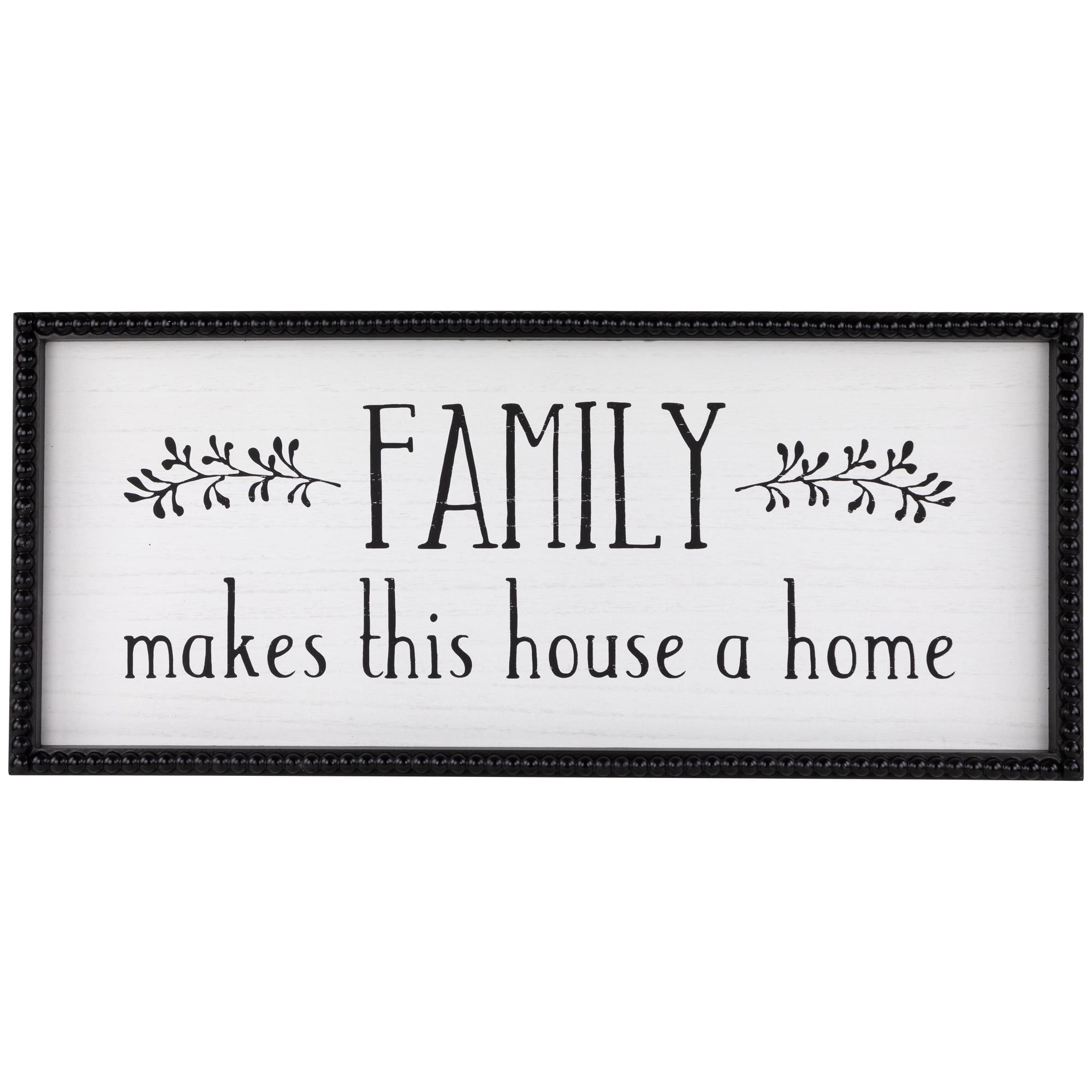Family Makes This House a Home Black and White Wood Framed Wall Art