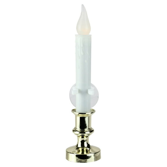 8.5" Battery Operated LED Flickering Window Christmas Candle Lamp