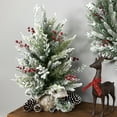 thumbnail image 1 of Northlight Flocked Balsam Pine Artificial Mini Christmas Tree in Burlap Base - 24" - Unlit, 1 of 7