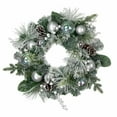 thumbnail image 1 of Northlight Flocked Pine Artificial Christmas Wreath with Iridescent Ornaments 24-Inch Unlit, 1 of 5