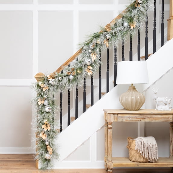 Northlight Flocked Pine and Ornaments Artificial Christmas Garland - 10' x 15" - Unlit