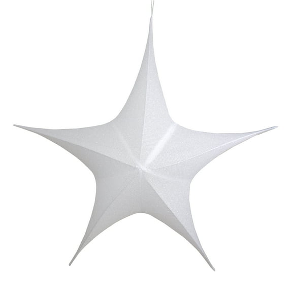 Northlight Foldable Tinsel Christmas Star Outdoor Decoration - 51" - White