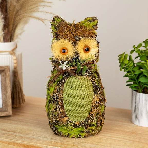 Northlight Forest Tree Owl Standing Figurine - 11" - Brown and Green