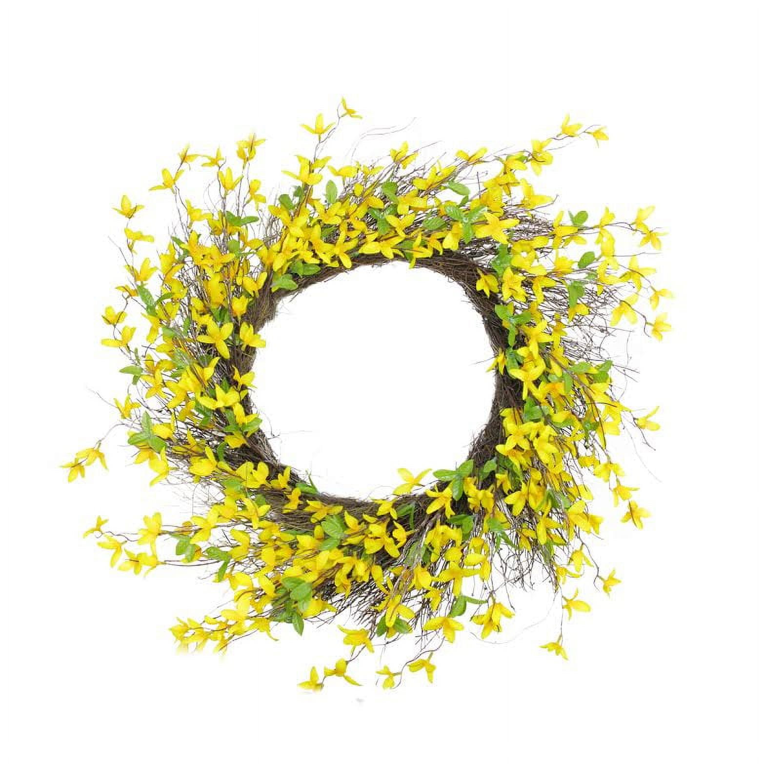 Northlight Forsythia and Grapevine Spring Wreath Yellow 24-inch