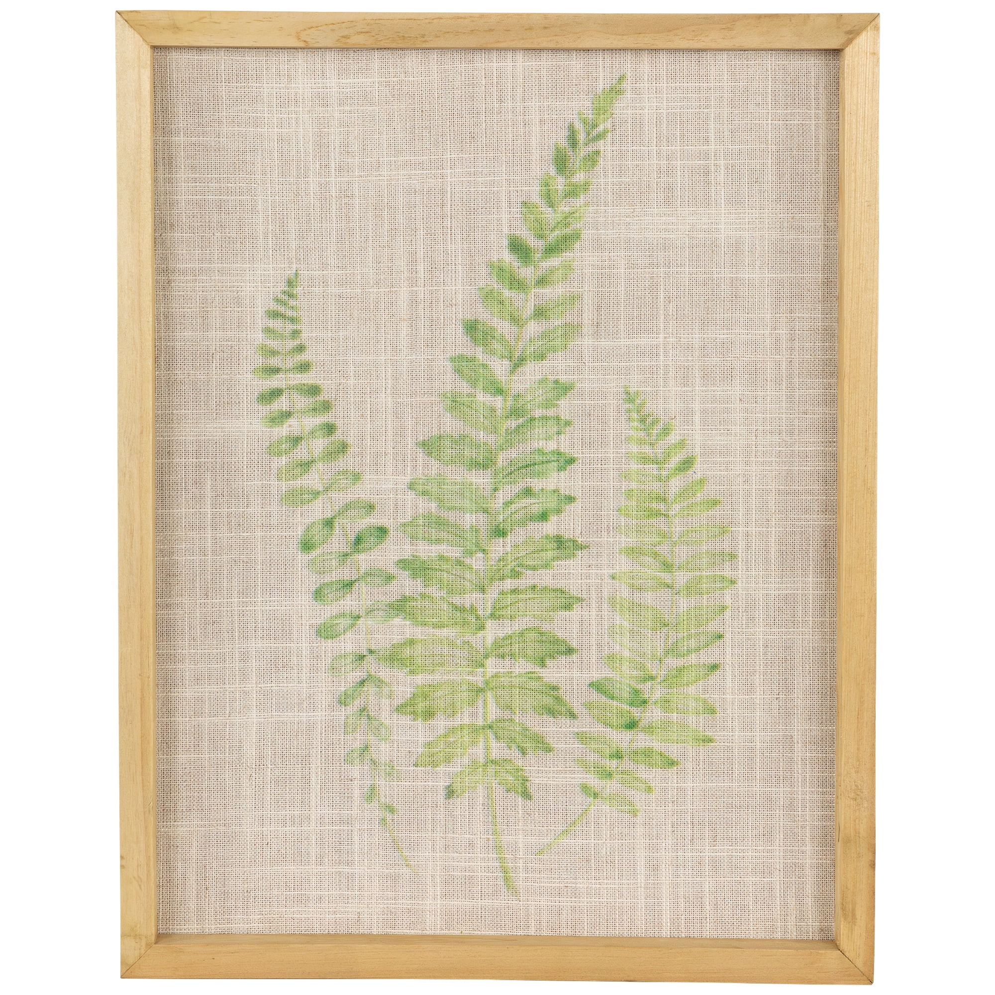 Ivory Framed Botanical Fern Print on Canvas Wall Art