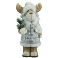 thumbnail image 1 of Northlight Frosted Ceramic Moose in Winter Coat Holding Pine Sprigs Christmas Figure - 18", 1 of 4