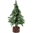 thumbnail image 1 of Northlight Frosted Icy Pine Christmas Tree with Jute Base - 10.5", 1 of 6