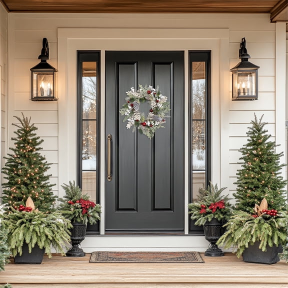 Northlight Frosted Pinecones and Berries Artificial Christmas Wreath - 24" - Unlit