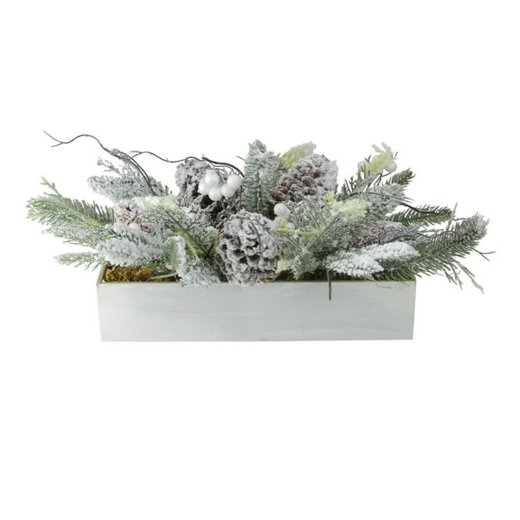 Northlight Flocked Pine and Pine Cones Artificial Christmas Decoration - 19.5"