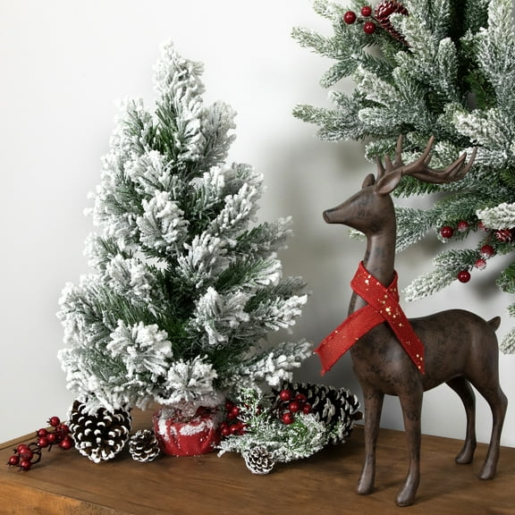 Northlight Full Flocked Angel Pine Artificial Mini Christmas Tree - 18" - Unlit