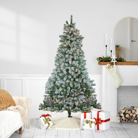 Northlight 6.5' Prelit Artificial Christmas Tree Flocked Winema Pine - Clear Lights