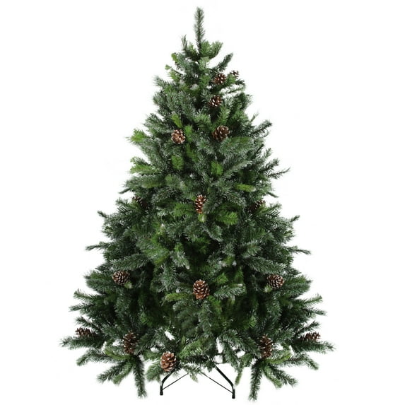Northlight Snowy Delta Pine with Pinecones White Tipped Artificial Christmas Tree - 7' - Unlit