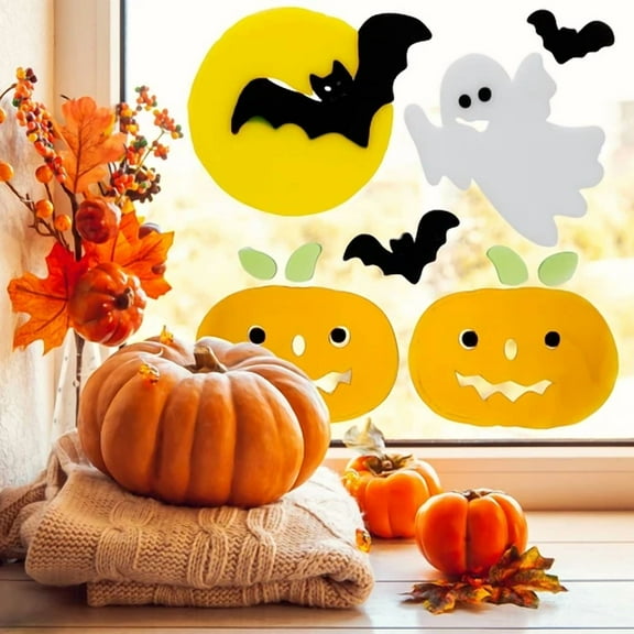 Northlight Ghost And Pumpkin Halloween Gel Window Clings