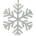 thumbnail image 1 of Northlight Glitter Drenched Wooden Snowflake Christmas Ornament - 11.75" - Silver Tone, 1 of 5