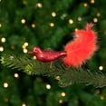thumbnail image 1 of Northlight Glitter Winged Bird with Tail Clip On Glass Christmas Ornament - 5.5" - Red Orange, 1 of 6