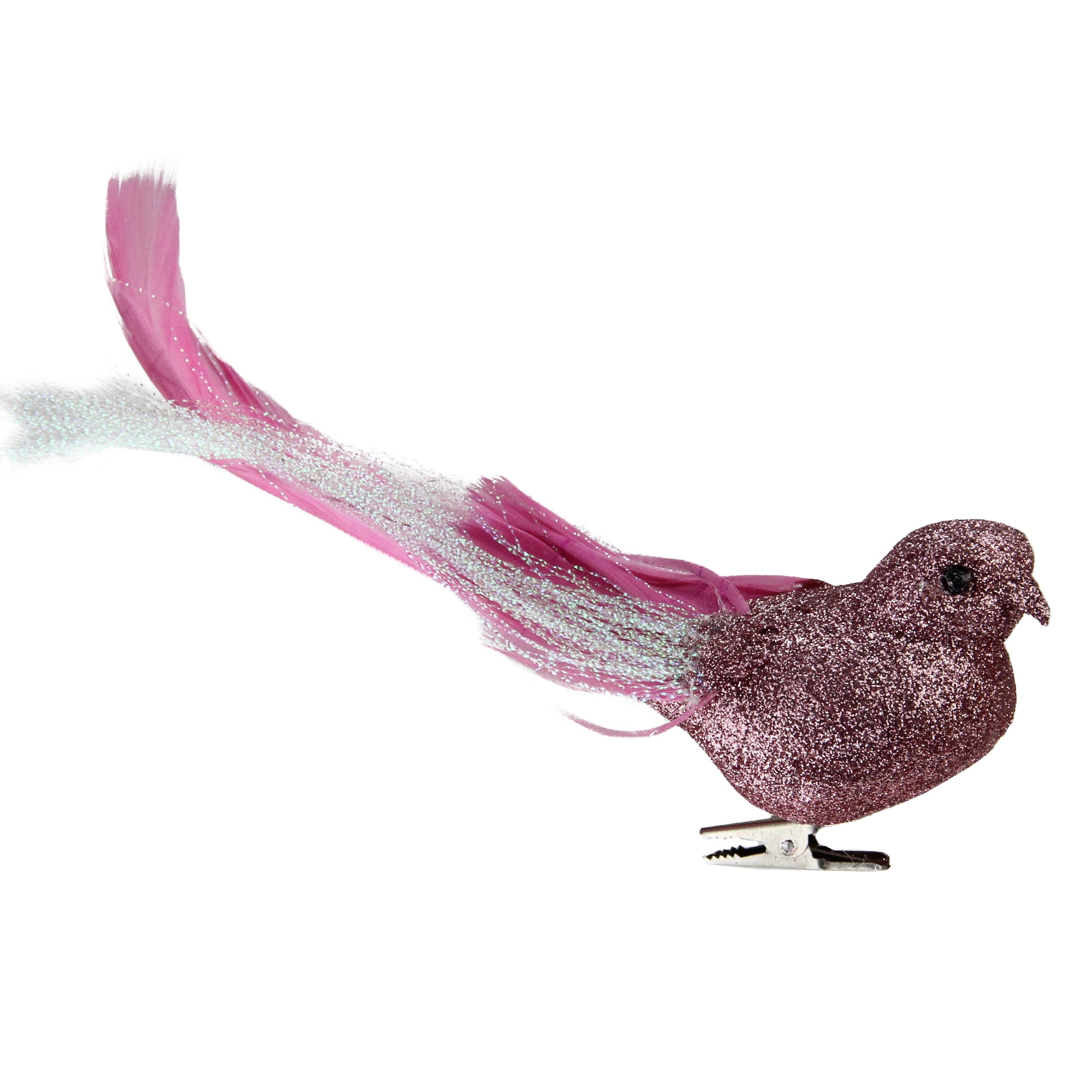 Pájaros de plumas con purpurina de Darice con clips