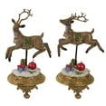 thumbnail image 1 of Northlight Glittered Reindeer Christmas Stocking Holders - 9.5" - Set of 2, 1 of 4