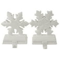 thumbnail image 1 of Glittered Snowflake Christmas Stocking Holder - 6.5" - White - Set of 2, 1 of 3