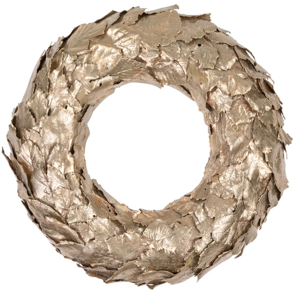 Northlight Glittered Layered Leaves Small Artificial Christmas Wreath - 15.5" - Gold - Unlit