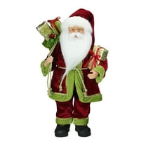 Northlight Grand Imperial Santa Claus with Gift Bag Christmas Figure - 16" - Red and Green