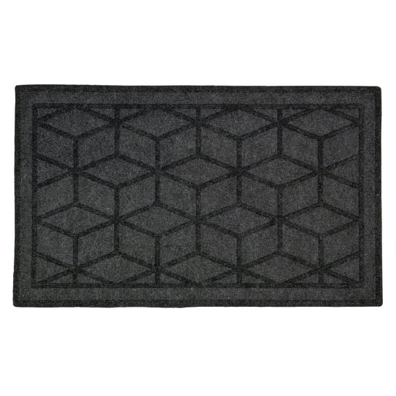 Northlight Gray Diamond Patterned Rectangular Coir Doormat 18" x 30"