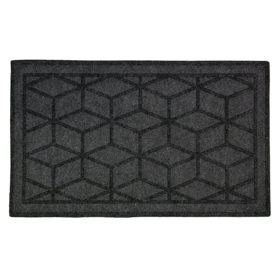 Northlight Gray Diamond Patterned Rectangular Coir Doormat 18" x 30"