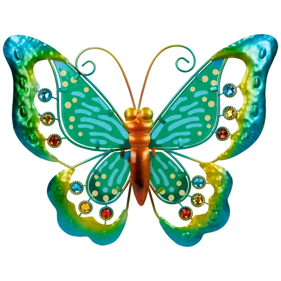 Northlight Green Metal Butterfly Outdoor Garden Wall Hanging - 12"