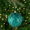 thumbnail image 1 of Northlight Sequin Layered Clamshells Christmas Ball Ornament - 4" (100mm) - Aquamarine, 1 of 7