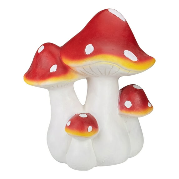 Northlight Hand Painted Mushroom Cluster Outdoor Garden Decoration - 17.5" - White and Red