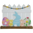 thumbnail image 1 of Northlight Happy Easter Bunny with Picket Fence Decoration - 11.75", 1 of 7