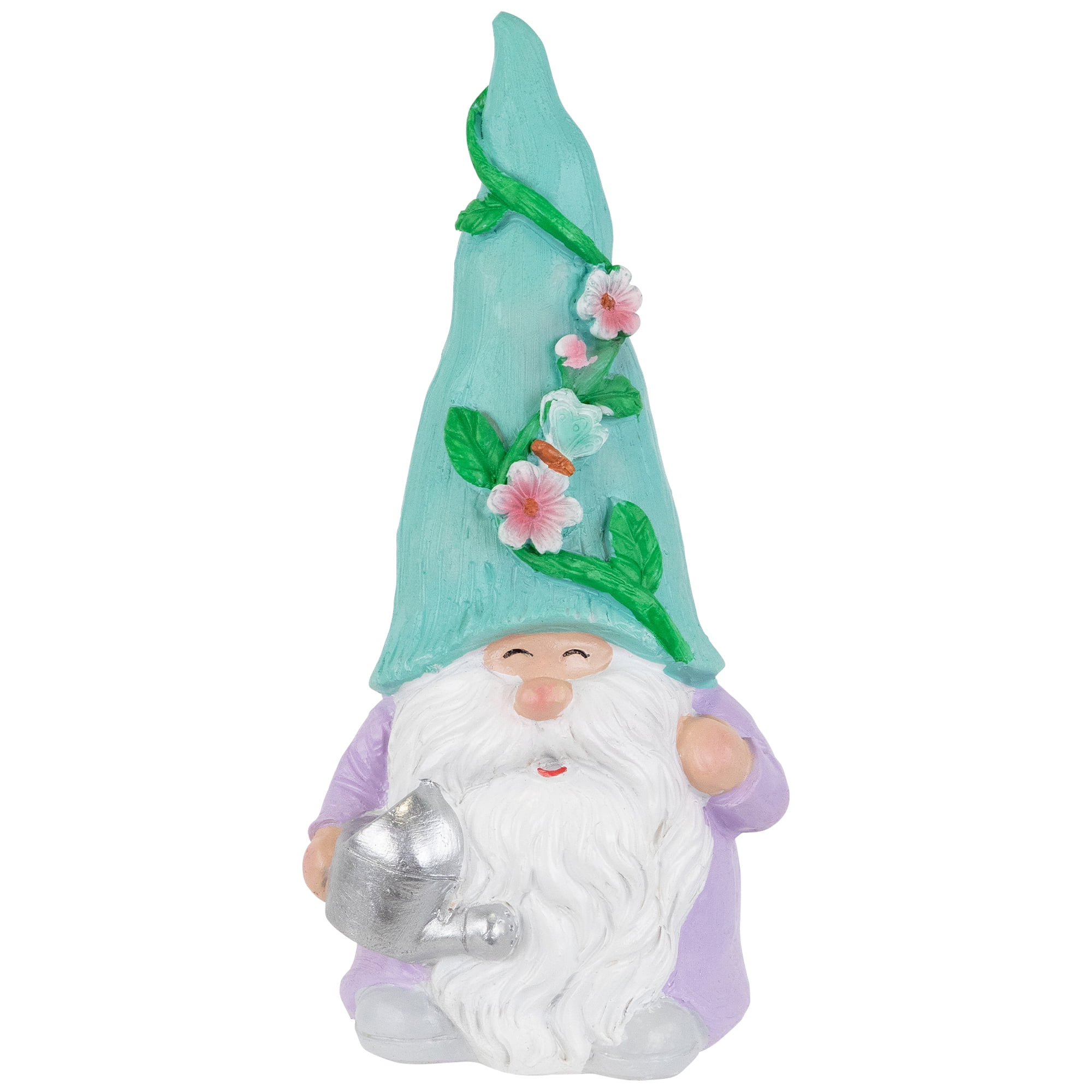 Whimsical 7.75" Purple and Green Polyresin Garden Gnome Statue