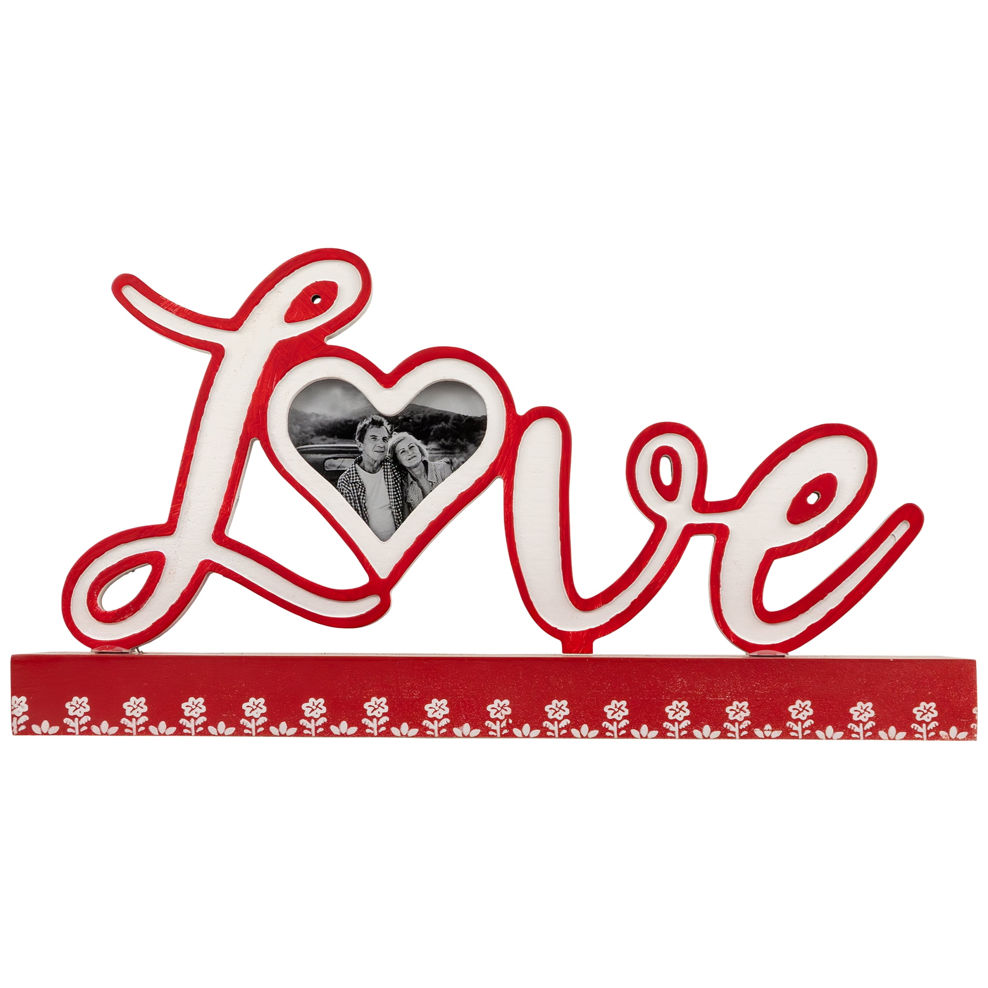 Northlight Heart and Floral "Love" Valentine's Day Photo Frame - 12"