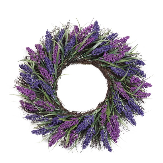 Northlight Heather Spring Artificial Floral Wreath, Purple 22-Inch