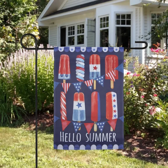 Northlight Hello Summer Patriotic Americana Popsicle Garden Flag 12.5" X 18"