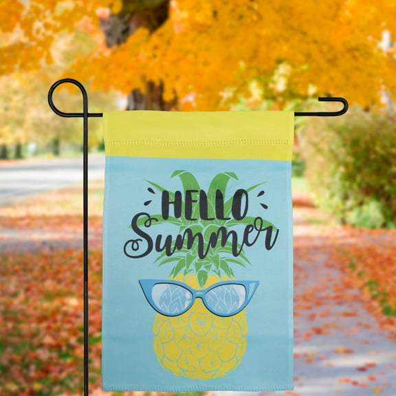 Northlight Hello Summer Pineapple Outdoor Garden Flag - 12.5" x 18"