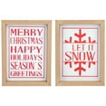 thumbnail image 1 of Northlight Holiday Slogans Wooden Christmas Plaques - 8" - Red and White - Set of 2, 1 of 8
