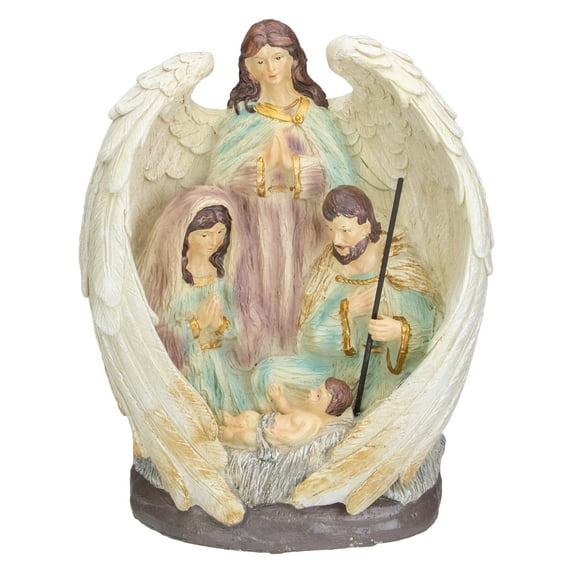 11.25" African-American Holy Family And Angel Christmas Nativity Table Decoration