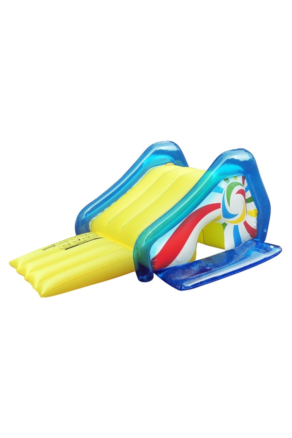 Pool Side Slide With an Attached Sprayer - 98" - Yellow and Blue