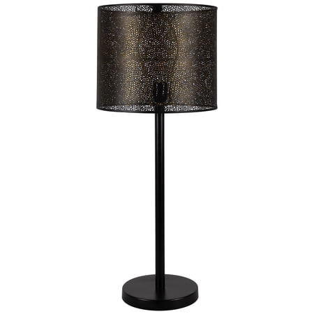Northlight Iron Table Lamp with Laser-Cut Shade - 30" - Black and Gold