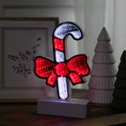 Northlight LED 3D Candy Cane with Bow Christmas Infinity Mirror - 8