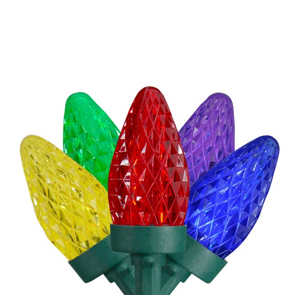 Northlight LED C7 Faceted Christmas Lights - Multi-Color - 20.25' Green Wire - 50ct
