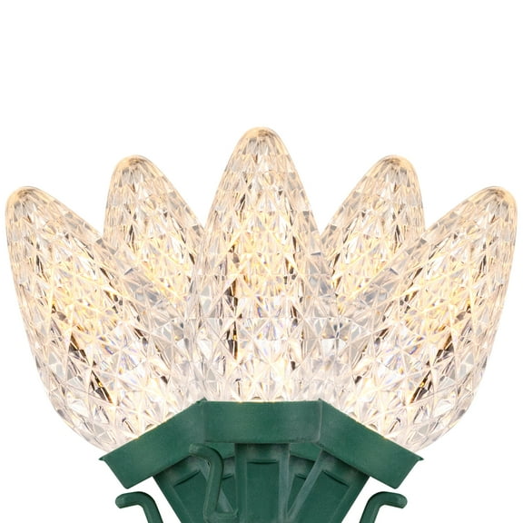 Northlight LED C7 Faceted Christmas Lights - Warm White - 20.25' Green Wire - 50ct