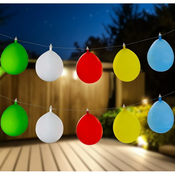 Northlight LED Inflatable Balloon Patio Light Set - Multi-Color - 10' Clear Wire - 10ct